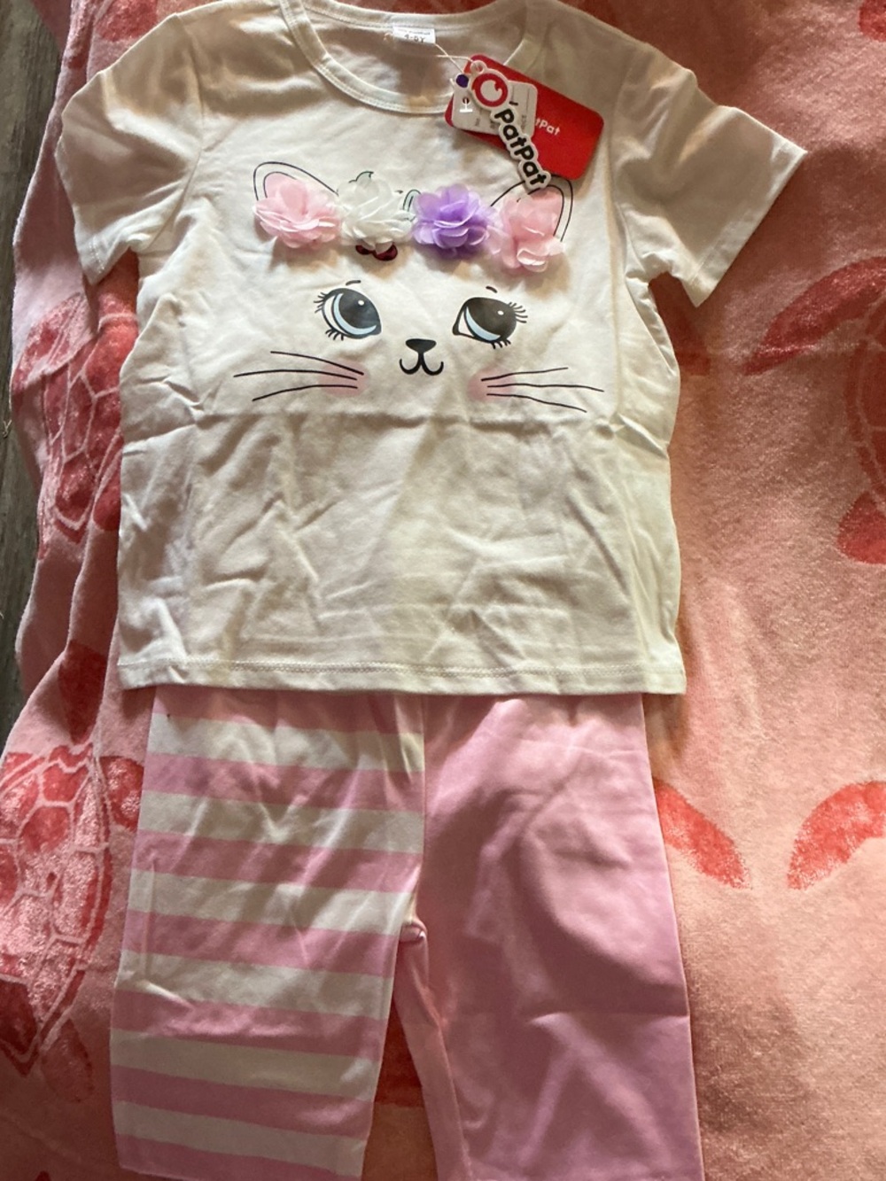 Pat Pat Pink and White Cat Face Play Set